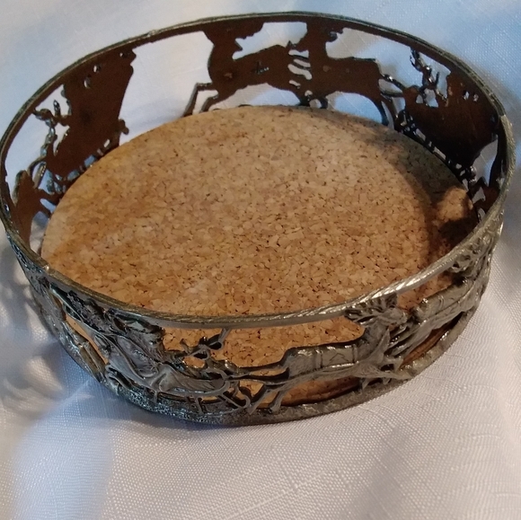 Other - Vintage Pewter Santa Reindeer Sleigh Candle Holder